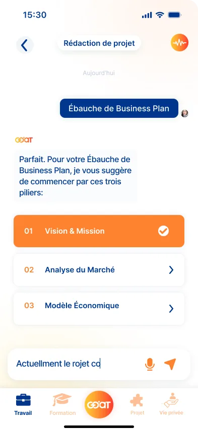 The Goat — écran de l’application