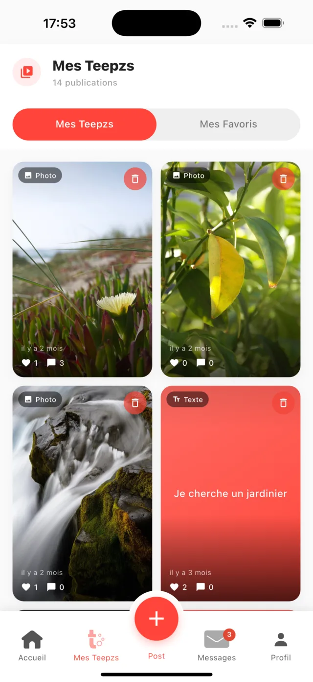 Teepzy — écran 2 de l’application